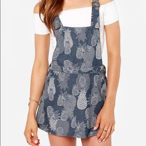Obey Denton Blue Pineapple Print Overall Dress